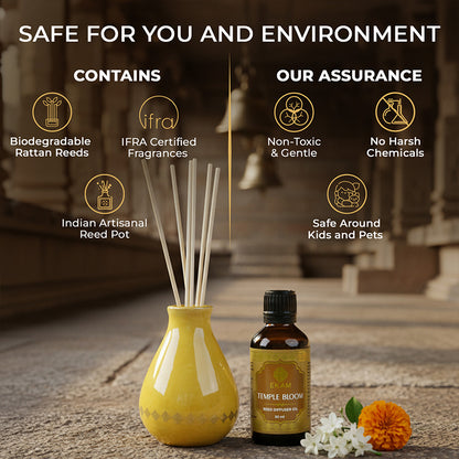 Temple Bloom Reed Diffuser Gift Set| Festive Stone Palace Collection, 2025-26
