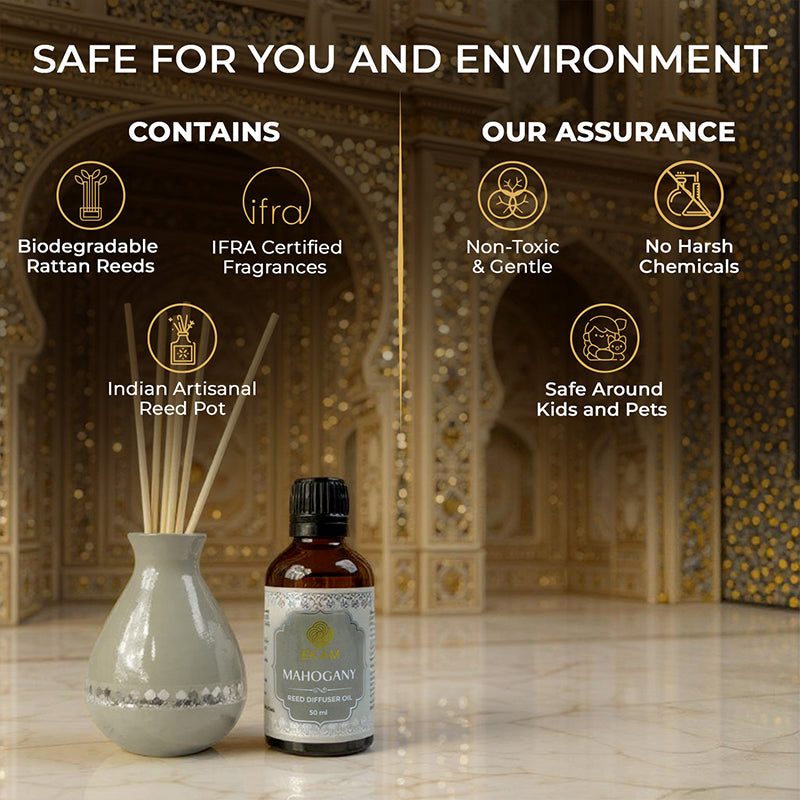 Mahogany Scented Reed Diffuser Set | Festive Sheesh Mahal Collection, 2025-26