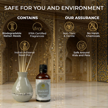 Mahogany Scented Reed Diffuser Set | Festive Sheesh Mahal Collection, 2025-26