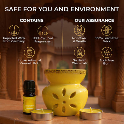 Lemongrass Scented 5 ml Vaporizer Set | Festive Pink Haveli Collection, 2025-26