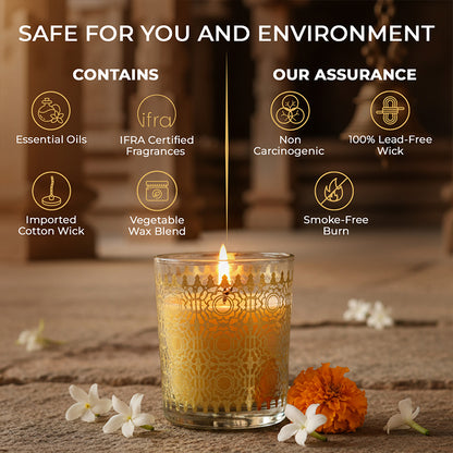 Temple Bloom Scented Votive Candle, 43 g| Festive Stone Palace Collection, 2025-26