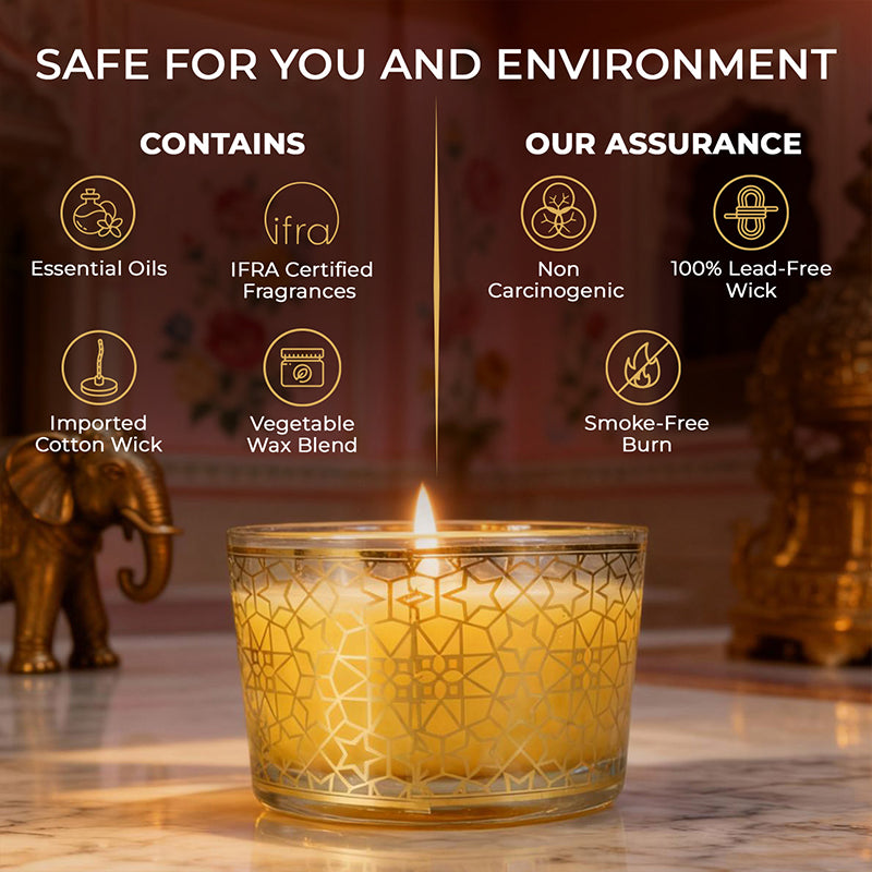 Lemongrass Scented Bowl Candle, 85 g| Festive Pink Haveli Collection, 2025-26