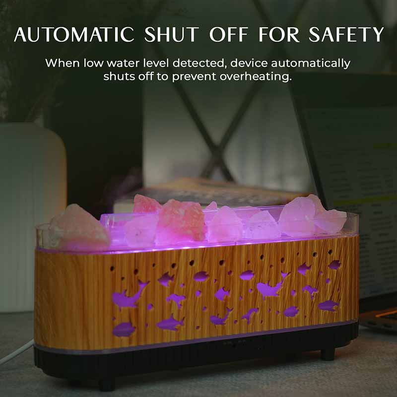 YX2221Y-Stone-Lightwood Flame Aroma Diffuser