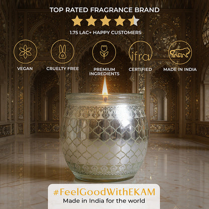 Mahogany Scented Jar Candle, 28.5 g | Festive Sheesh Mahal Collection, 2025-26