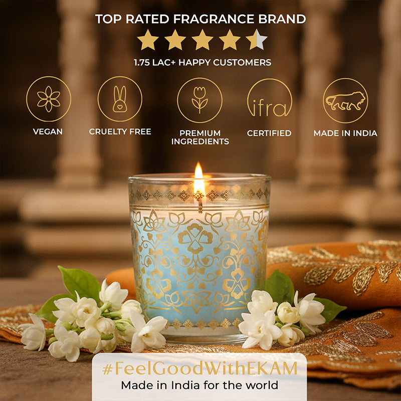 Mogra Scented Votive Candle, 43 g| Festive Stone Palace Collection, 2025-26