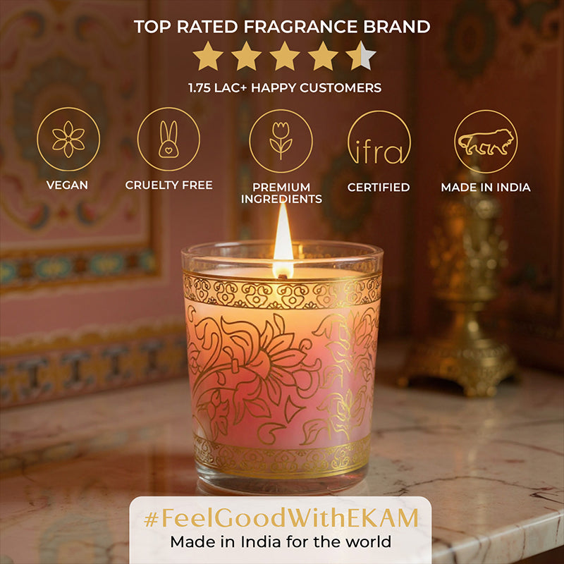 Rose Scented Votive Candle, 43 g| Festive Pink Haveli Collection, 2025-26