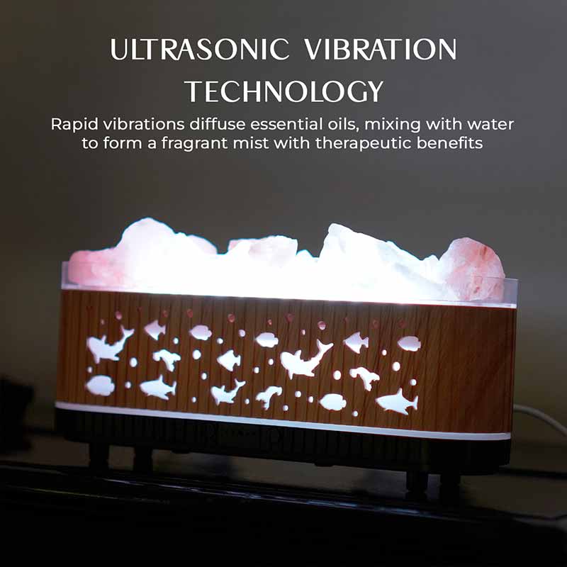 YX2221Y-Stone-Lightwood Flame Aroma Diffuser