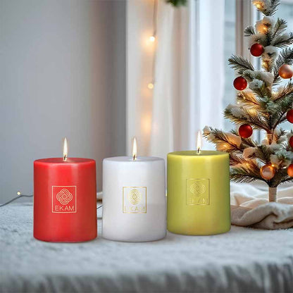 Cinnamon Scented Pillar Christmas Candle (218 g)