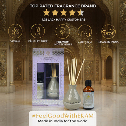 Mahogany Scented Reed Diffuser Set | Festive Sheesh Mahal Collection, 2025-26