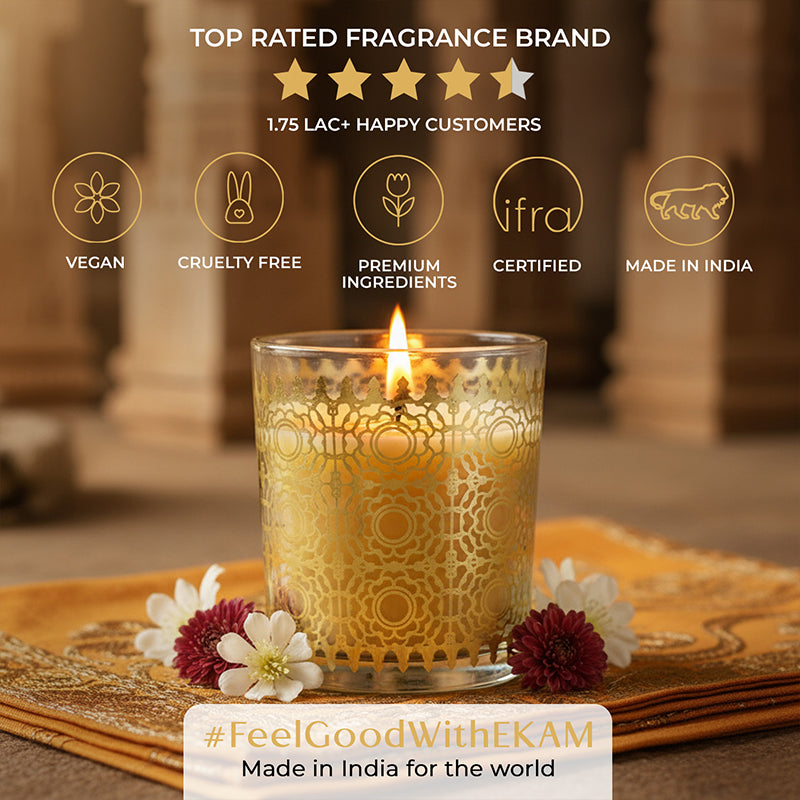 Temple Bloom Scented Votive Candle, 43 g| Festive Stone Palace Collection, 2025-26