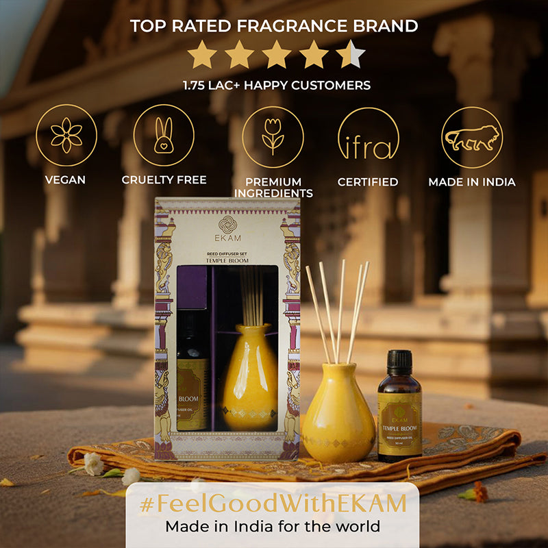 Temple Bloom Reed Diffuser Gift Set| Festive Stone Palace Collection, 2025-26