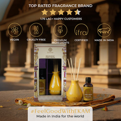 Temple Bloom Reed Diffuser Gift Set| Festive Stone Palace Collection, 2025-26