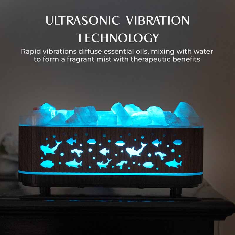 YX2221Y-Stone-Black Flame Aroma Diffuser