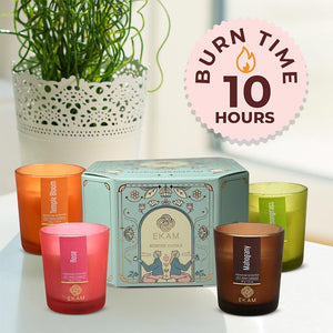 4 Pack Candles Gift Set| Temple bloom, Mahogany, Rose, Lemongrass