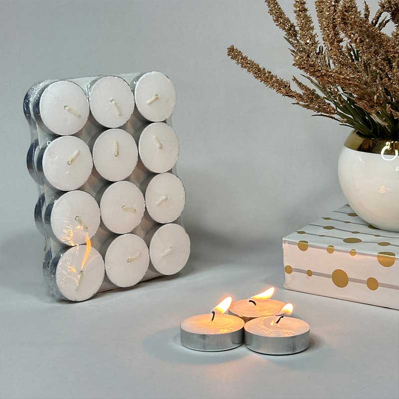 Pack of 24 Unscented Tea Light Scented Candles