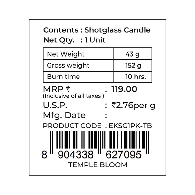Temple Bloom Scented Votive Candle, 43 g| Festive Stone Palace Collection, 2025-26