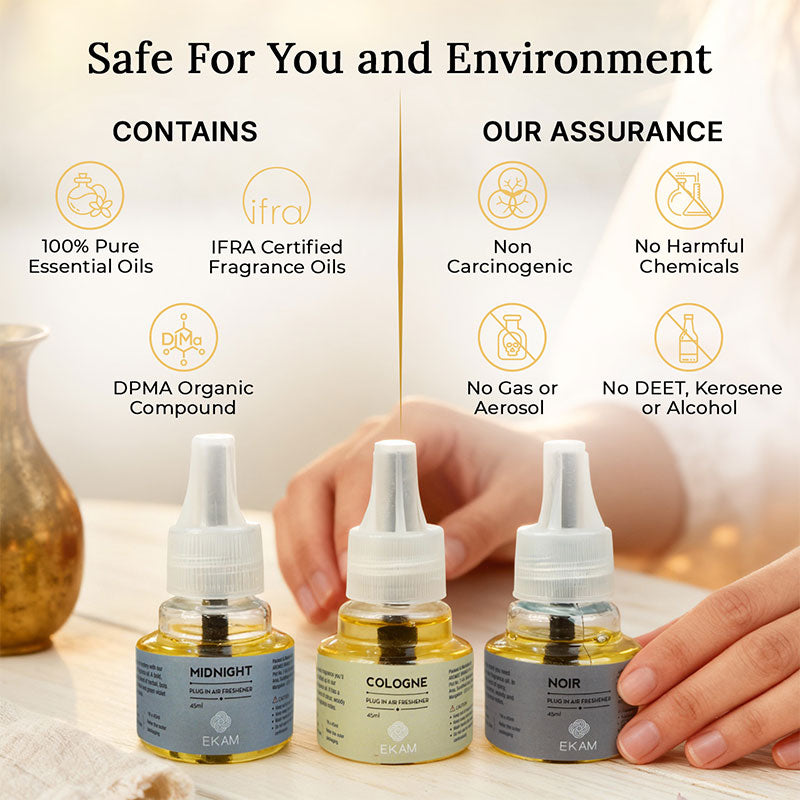 Woody &amp; Aromatic Scented Plugin Air Freshener Refill Pack of 3| 45ml Each