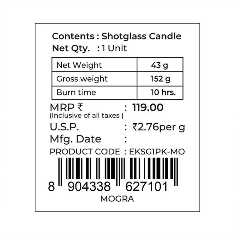 Mogra Scented Votive Candle, 43 g| Festive Stone Palace Collection, 2025-26