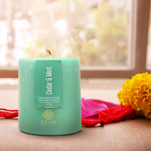 Cedar & Mint Pillar Scented Candle