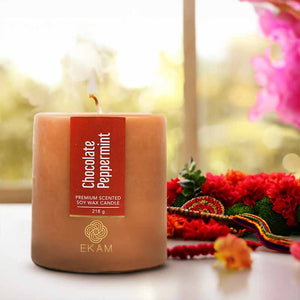 Chocolate Peppermint Pillar Scented Candle
