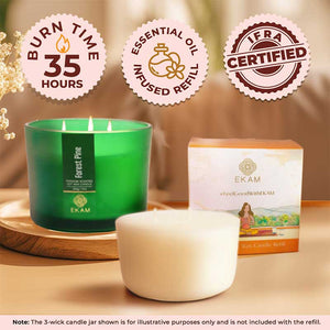 Forest Pine Scented 3 Wick Refill Candle