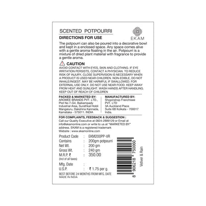 EKAM Vetiver &amp; Rain Potpourri Pack