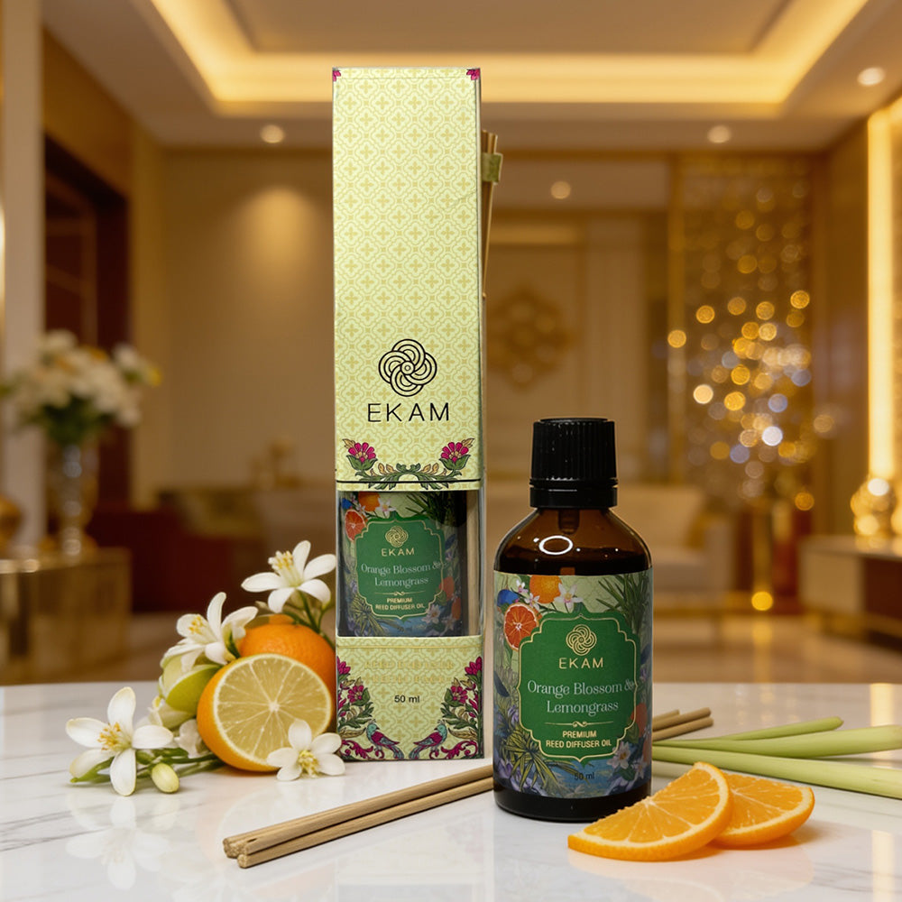 Orange Blossom &amp; Lemongrass 50ml Reed Diffuser Refill Oil Gift Box