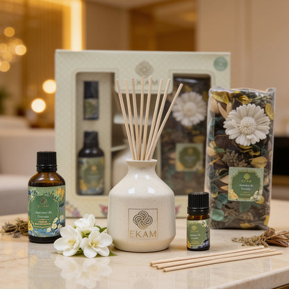 Jasmine &amp; Freesia Reed Diffuser &amp; Potpourri Gift Set