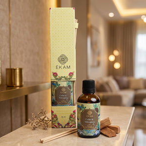 Cedar &amp; Mahogany Reed Diffuser 50 ml Refill Oil Gift Box