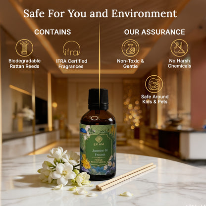 Jasmine &amp; Freesia 50ml Reed Diffuser Refill Oil Gift Box