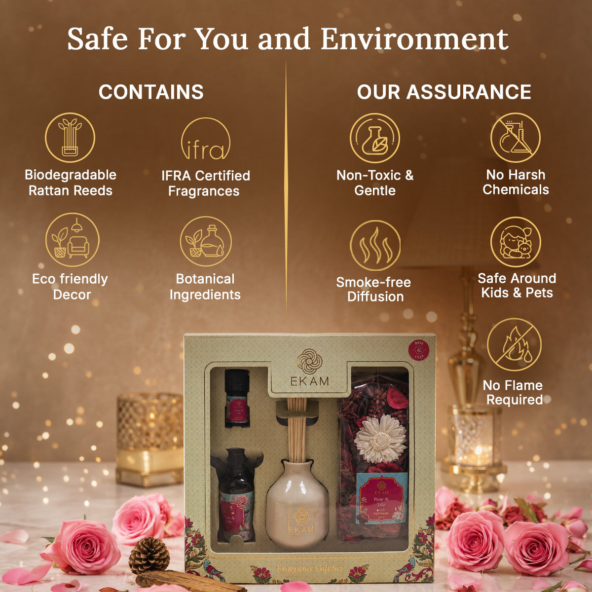 Rose &amp; Lily Reed Diffuser &amp; Potpourri Gift Set