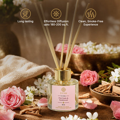 PINK PETALS &amp; SANDALWOOD REED DIFFUSER