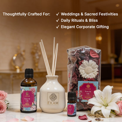 Rose &amp; Lily Reed Diffuser &amp; Potpourri Gift Set