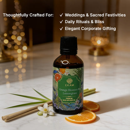 Orange Blossom &amp; Lemongrass 50ml Reed Diffuser Refill Oil Gift Box
