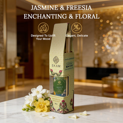 Jasmine &amp; Freesia 50ml Reed Diffuser Refill Oil Gift Box