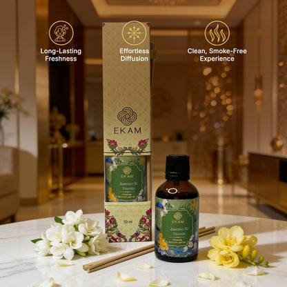 Jasmine &amp; Freesia 50ml Reed Diffuser Refill Oil Gift Box