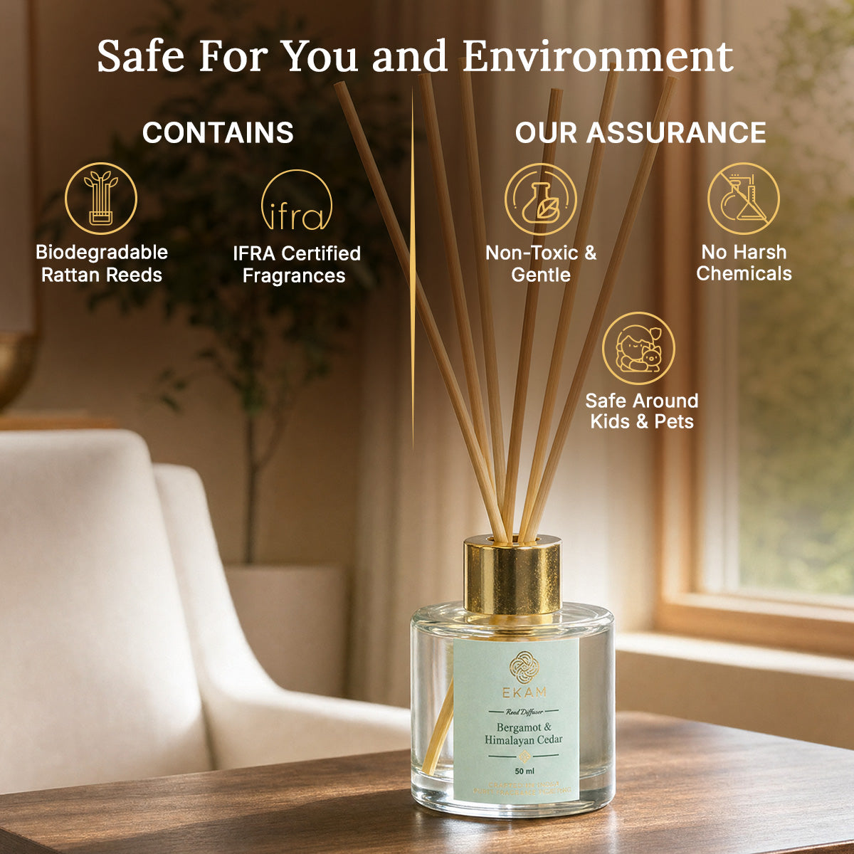 BERGAMOT &amp; HIMALAYAN CEDAR REED DIFFUSER