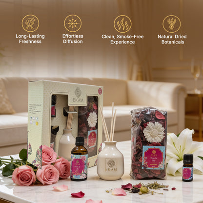 Rose &amp; Lily Reed Diffuser &amp; Potpourri Gift Set