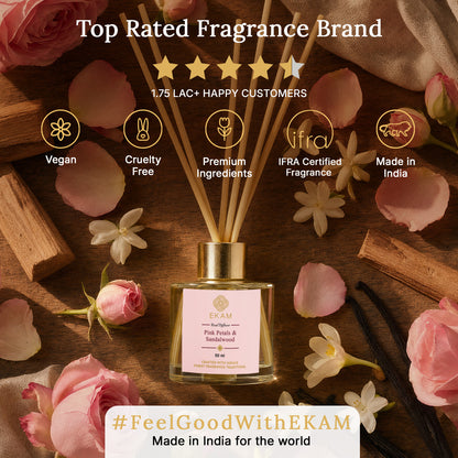PINK PETALS &amp; SANDALWOOD REED DIFFUSER