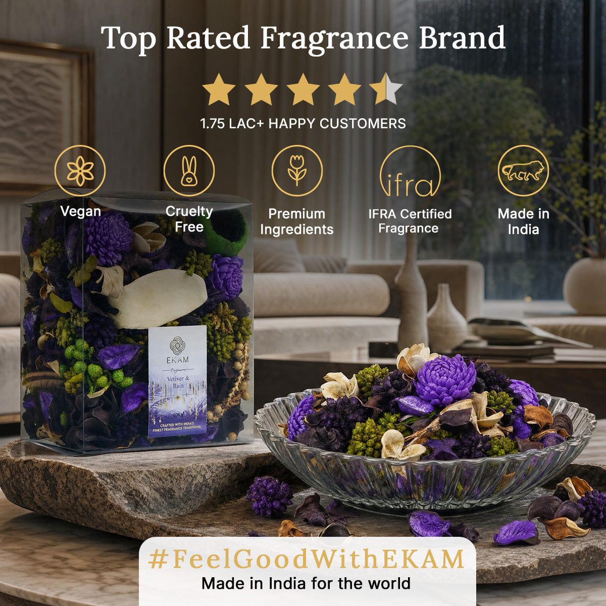 EKAM Vetiver &amp; Rain Potpourri Pack