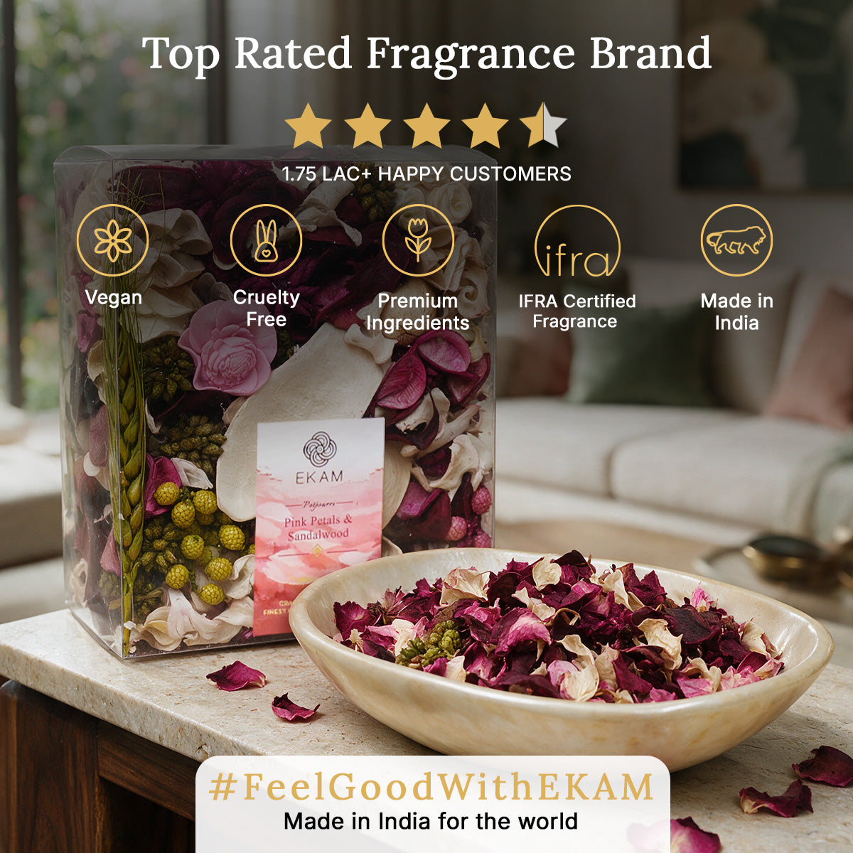 PINK PETALS &amp; SANDALWOOD POTPOURRI PACK