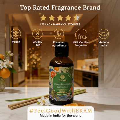 Orange Blossom &amp; Lemongrass 50ml Reed Diffuser Refill Oil Gift Box