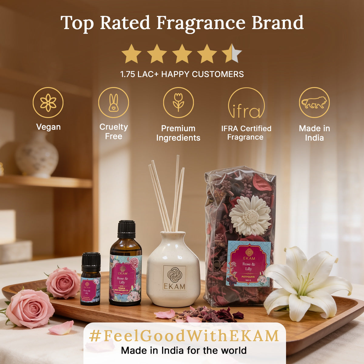 Rose &amp; Lily Reed Diffuser &amp; Potpourri Gift Set