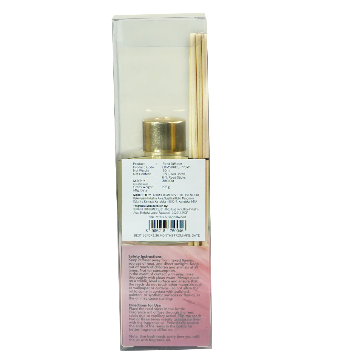 PINK PETALS &amp; SANDALWOOD REED DIFFUSER
