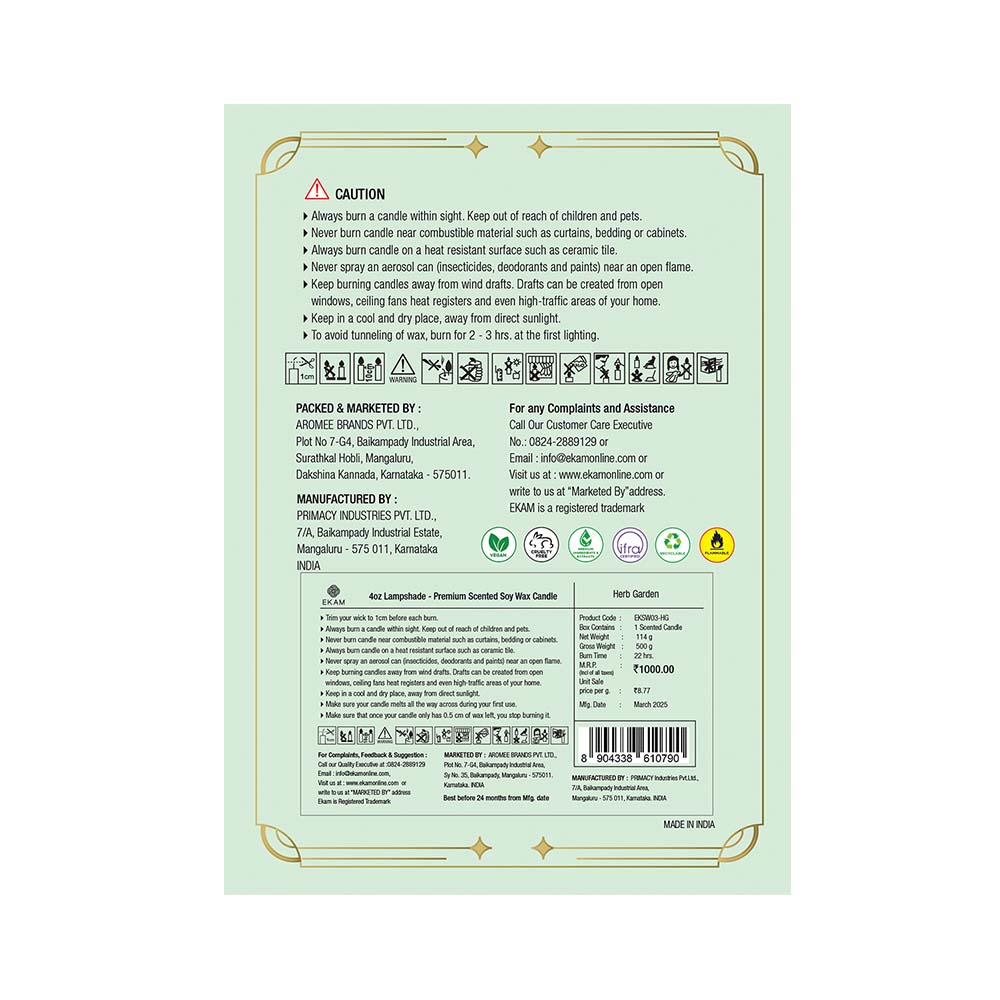 Herb Garden Lampshade Scented Candle