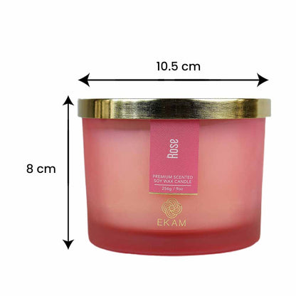 Rose 3 Wick Scented Candle