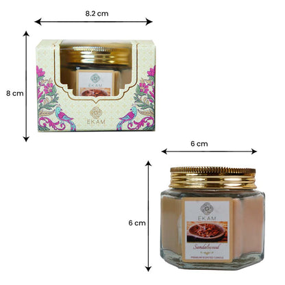 Sandalwood Hexa Jar Scented Candle