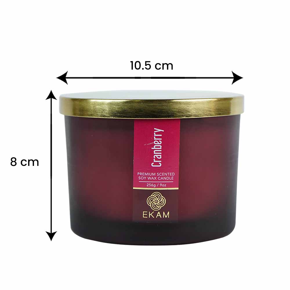 Cranberry 3 Wick Scented Candle