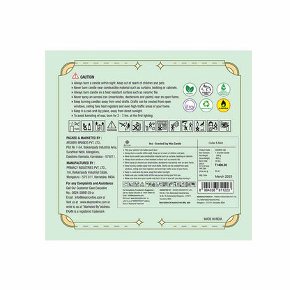 Cedar &amp; Mint 3 Wick Scented Candle