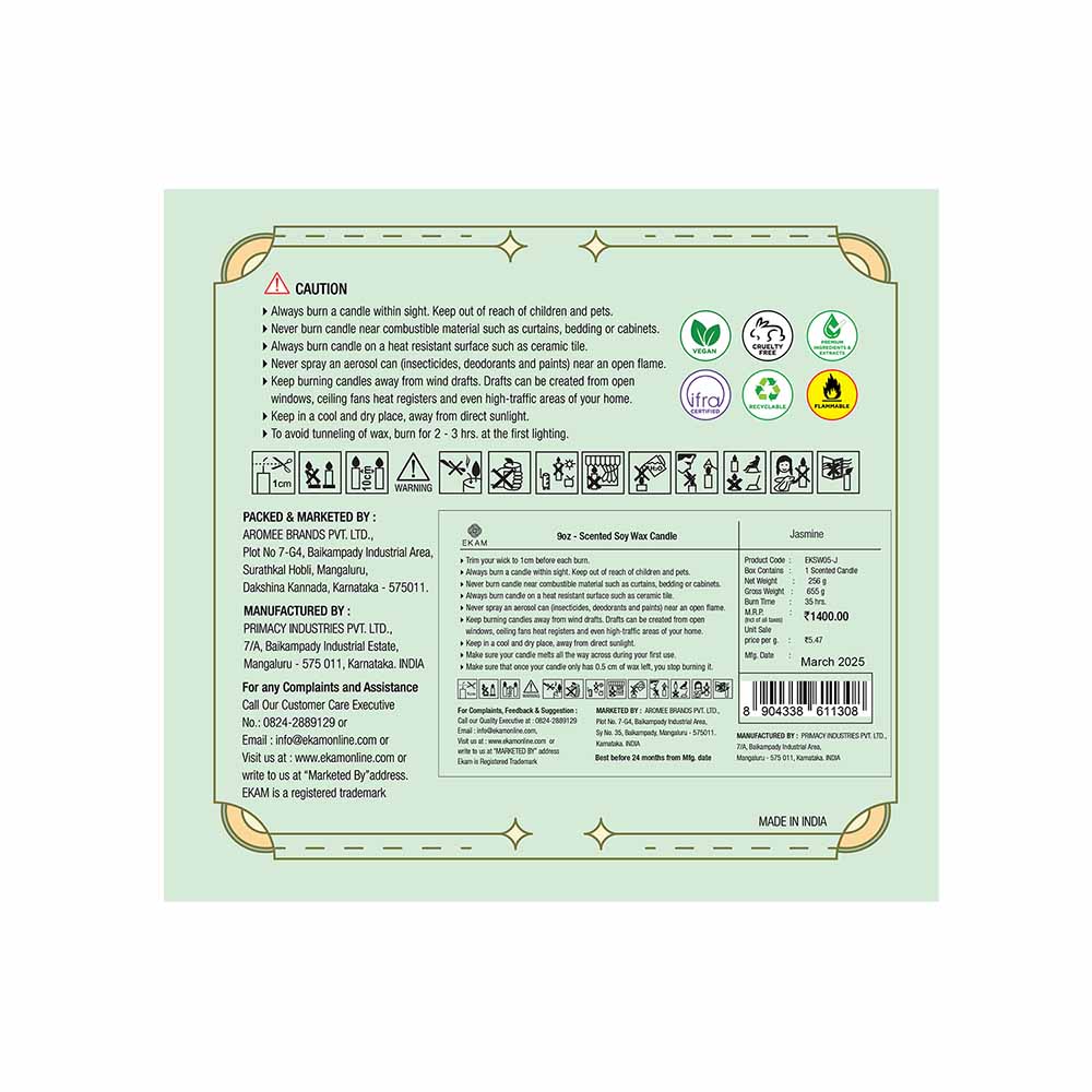 Jasmine 3 Wick Scented Candle